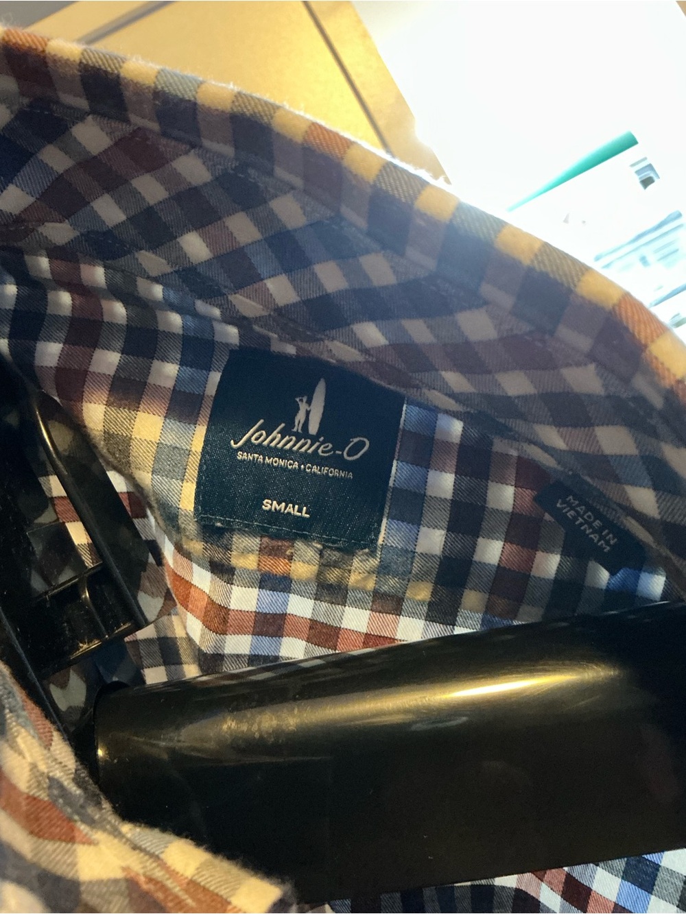johnnie-O Harvest Plaid Button-Down in Blue, Brown, Cream - Picture 7 of 7